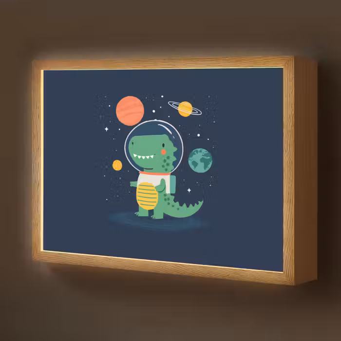 Lightbox - Wandlamp kinderkamer - Dino - Ruimtepak - Planeten