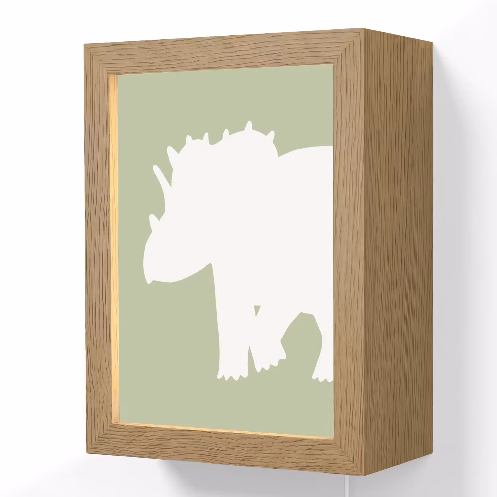 Lightbox - Wandlamp kinderkamer - Dino - Triceratops - Dinosaurus - Groen