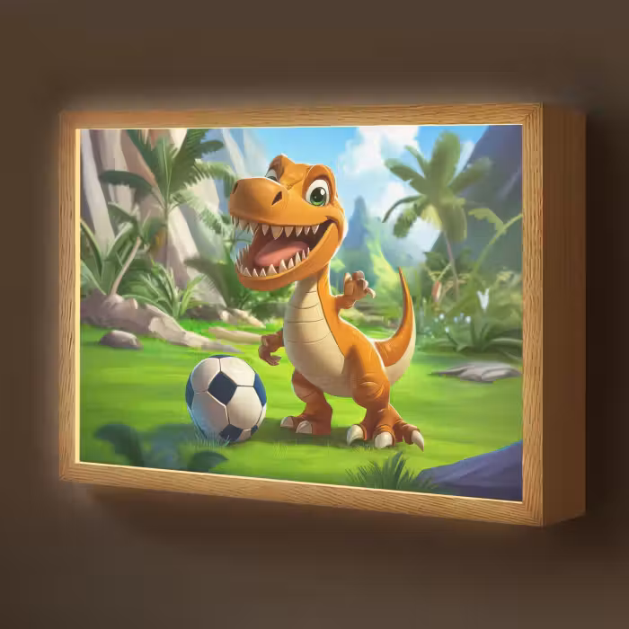 Lightbox - Wandlamp kinderkamer - Dino - Voetbal - Groen