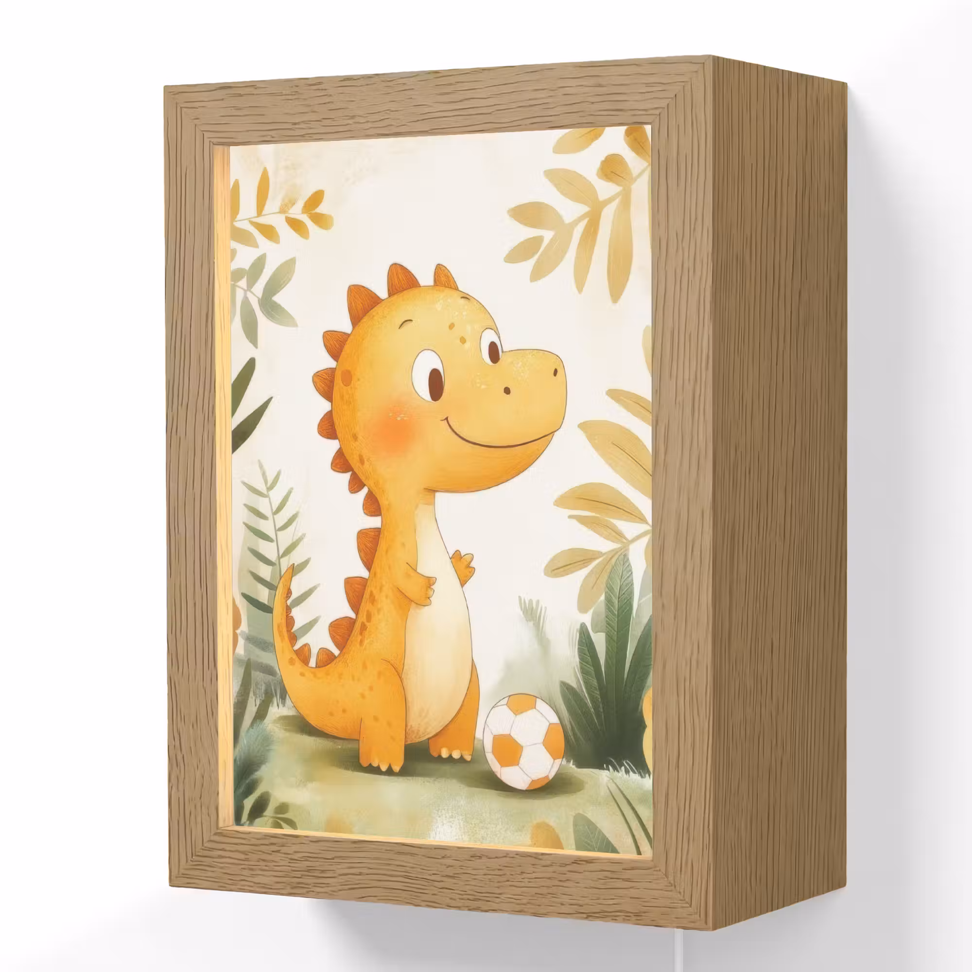 Lightbox - Wandlamp kinderkamer - Dino - Voetbal - Oranje