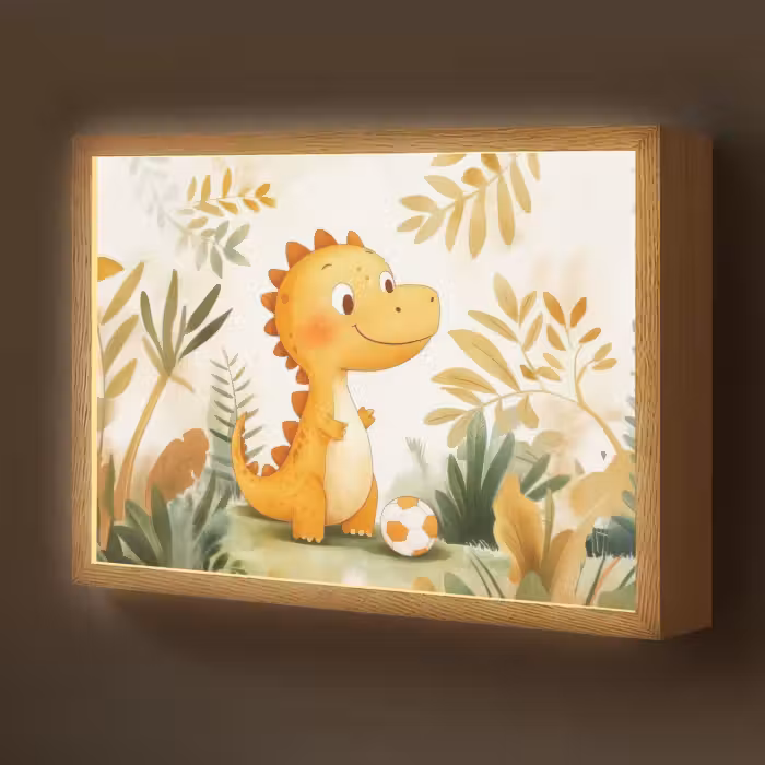 Lightbox - Wandlamp kinderkamer - Dino - Voetbal - Oranje