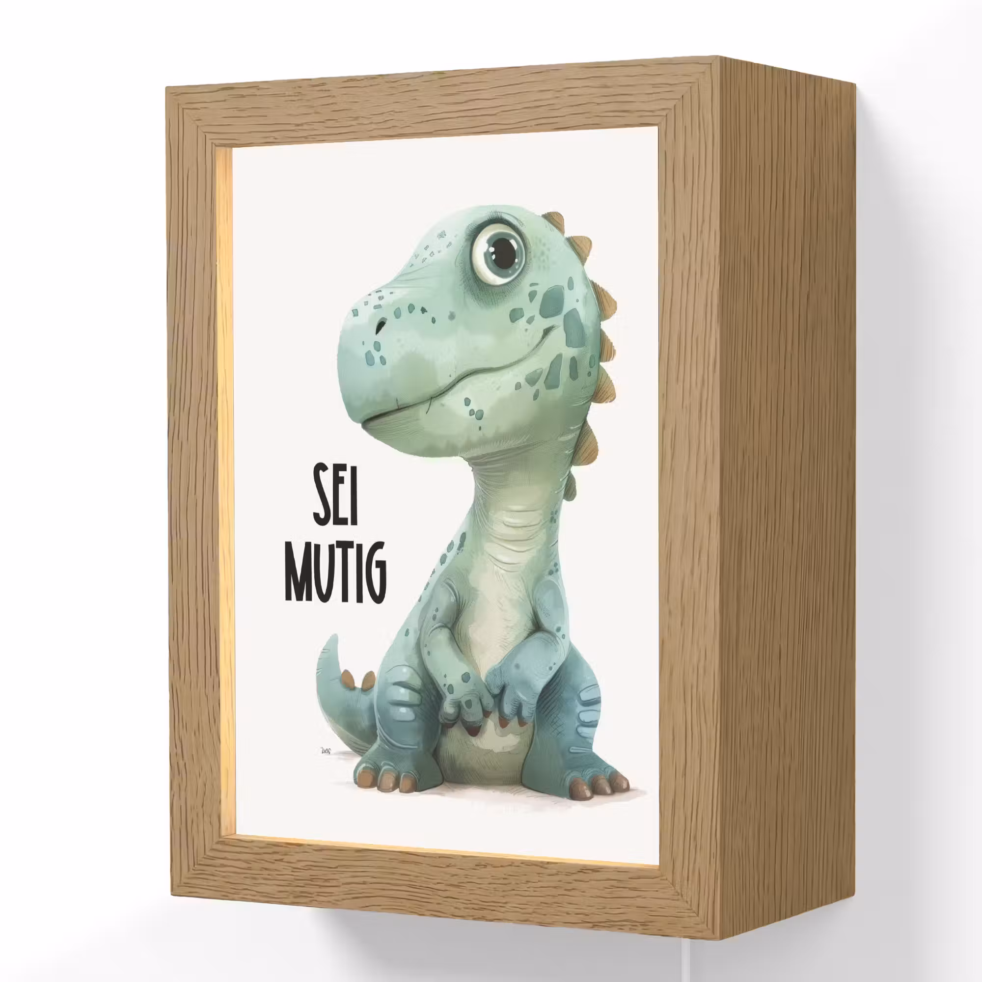 Lightbox - Wandlamp kinderkamer - Draak - Wees moedig - Quote