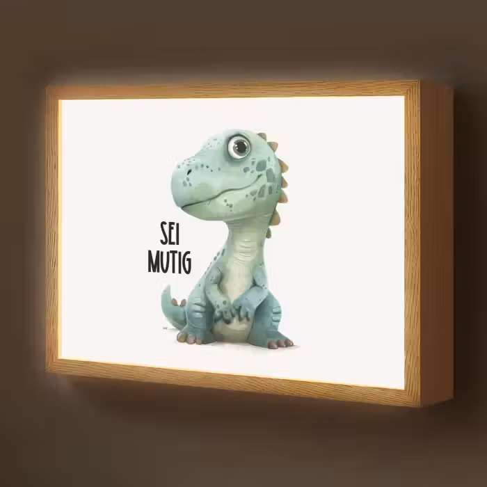Lightbox - Wandlamp kinderkamer - Draak - Wees moedig - Quote