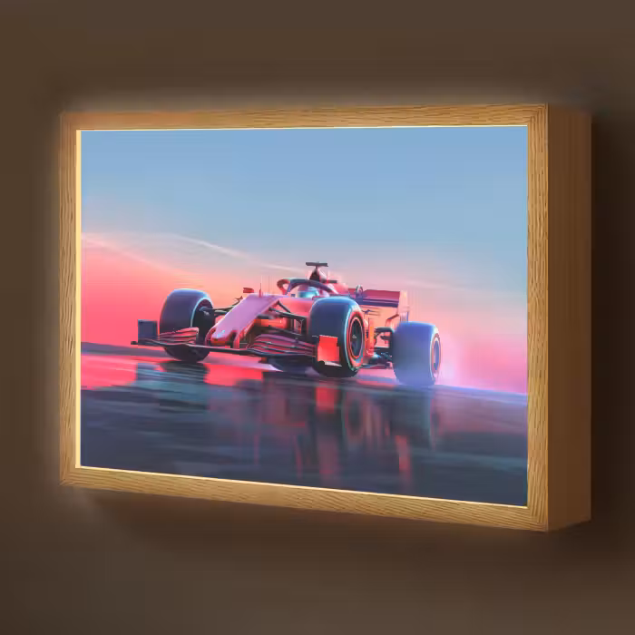 Lightbox - Wandlamp kinderkamer - Formule 1 - Race - Auto - Jongens