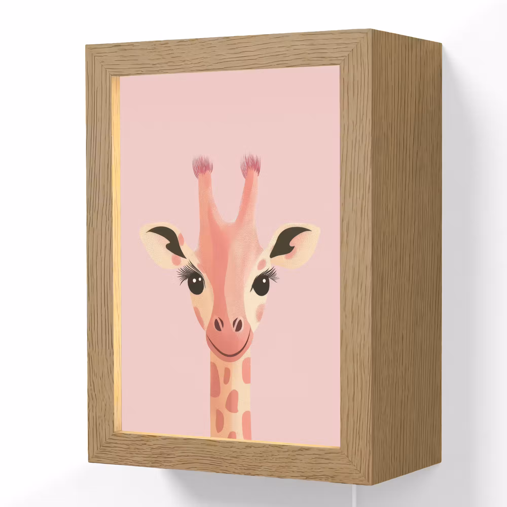 Lightbox - Wandlamp kinderkamer - Giraffe - Illustratie - Roze