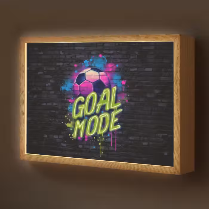 Lightbox - Wandlamp kinderkamer - Goal - Mode - Neon - Voetbal