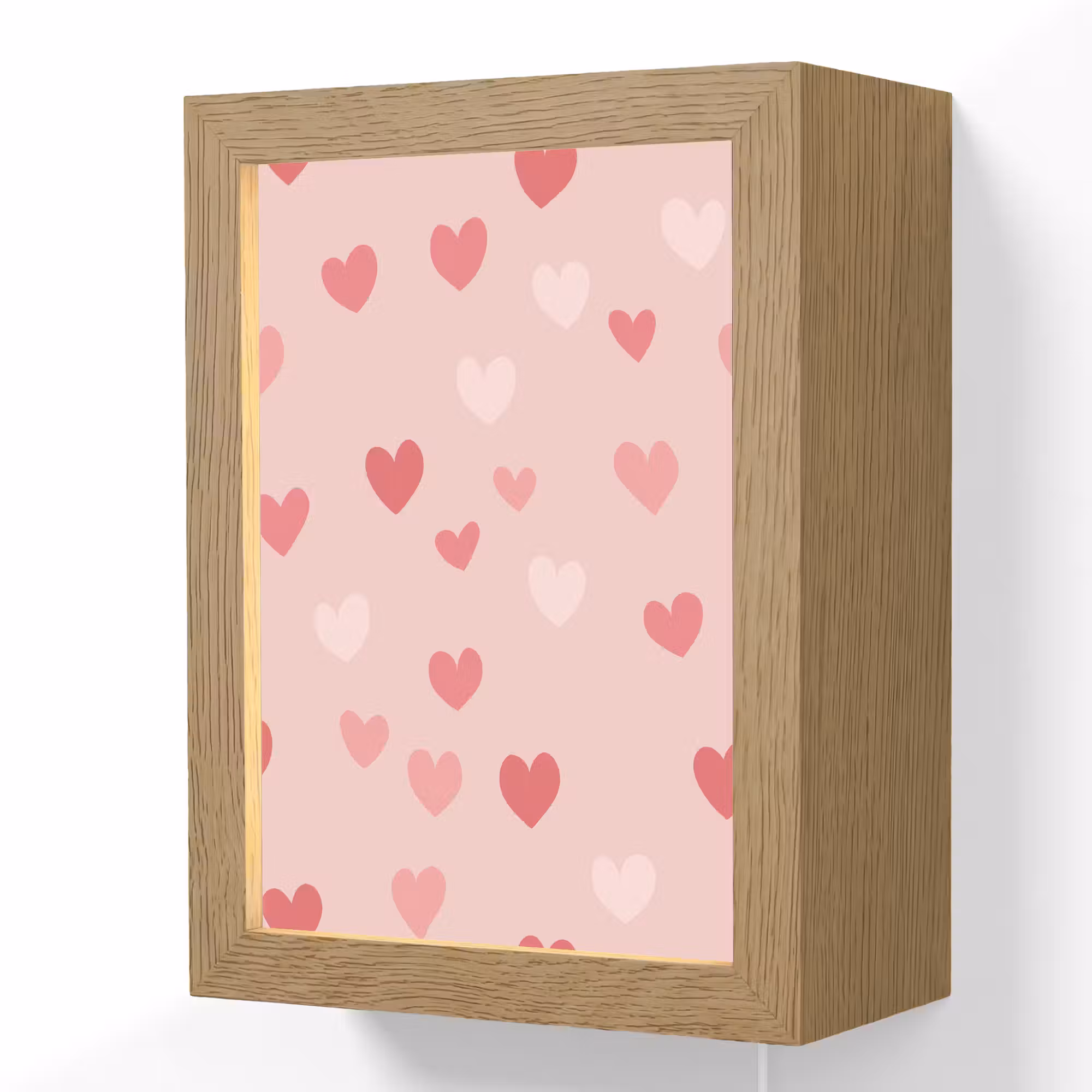 Lightbox - Wandlamp kinderkamer - Hartjes - Patroon - Roze