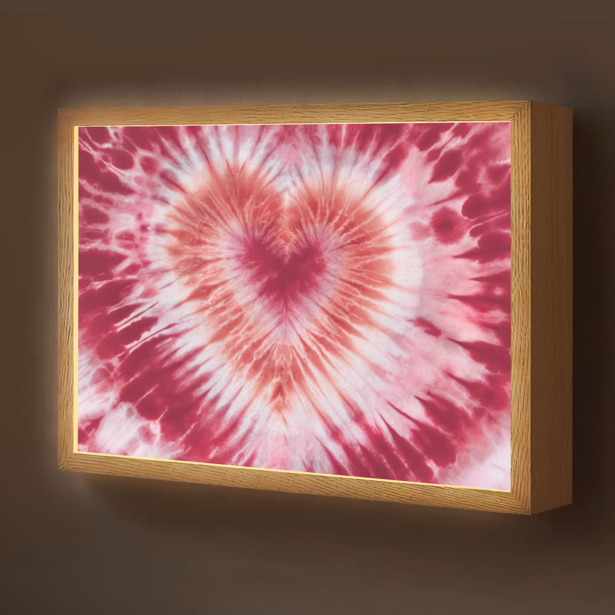Lightbox - Wandlamp kinderkamer - Hartvorm - Roze - Tie dye