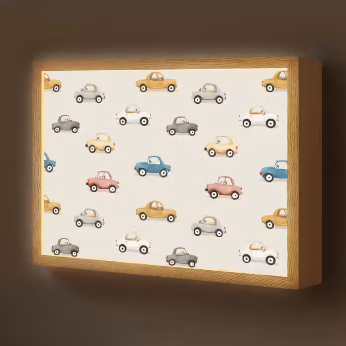 Lightbox - Wandlamp kinderkamer - Kleurrijke - Retro - Autootjes