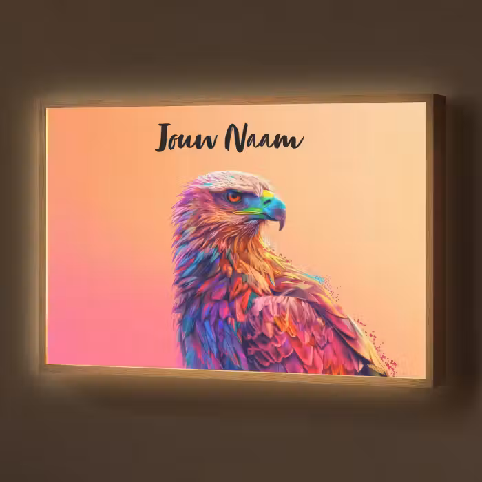 Lightbox - Wandlamp kinderkamer met naam - Arend - Vogel - Kleurrijk - Dier