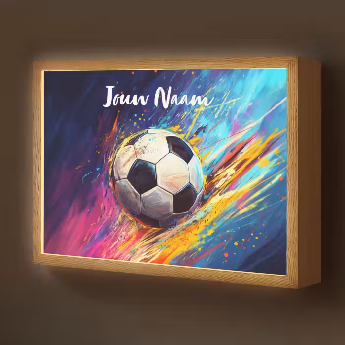 Lightbox - Wandlamp kinderkamer met naam - Neon - Voetbal - Kleurrijk