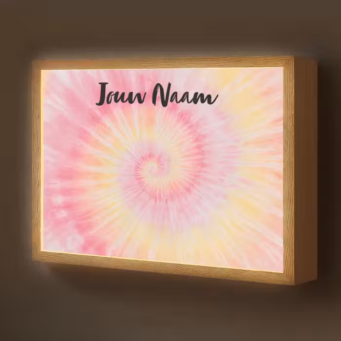 Lightbox - Wandlamp kinderkamer met naam - Spiraal - Pastel - Roze