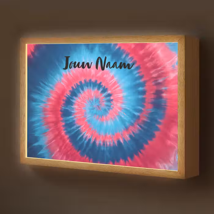 Lightbox - Wandlamp kinderkamer met naam - Spiraal - Roze - Blauw