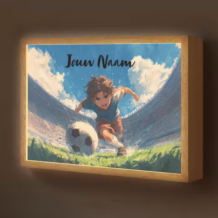 Lightbox - Wandlamp kinderkamer met naam - Stadion - Voetbal - Jongen