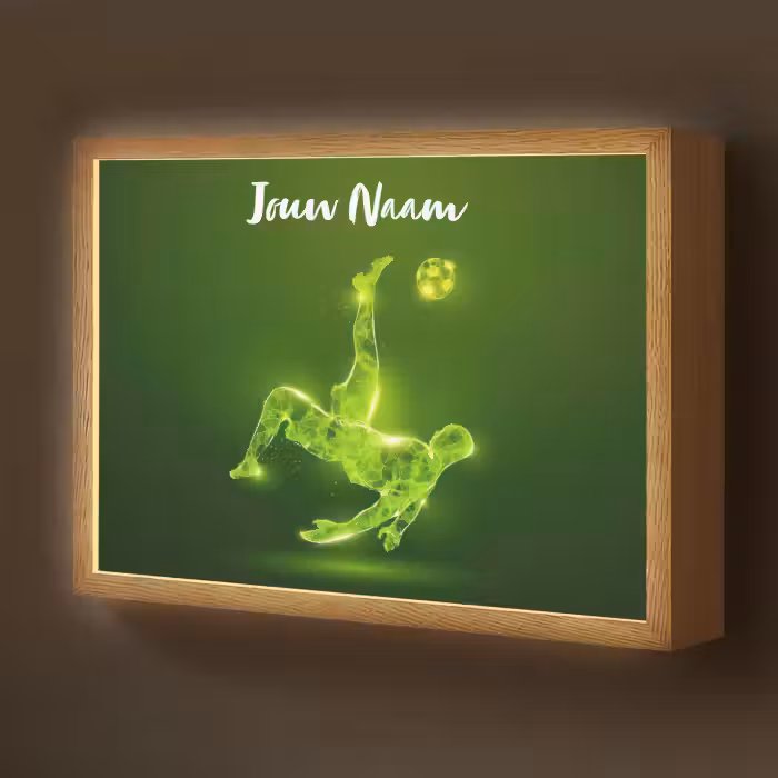 Lightbox - Wandlamp kinderkamer met naam - Voetbal - Groen - Omhaal