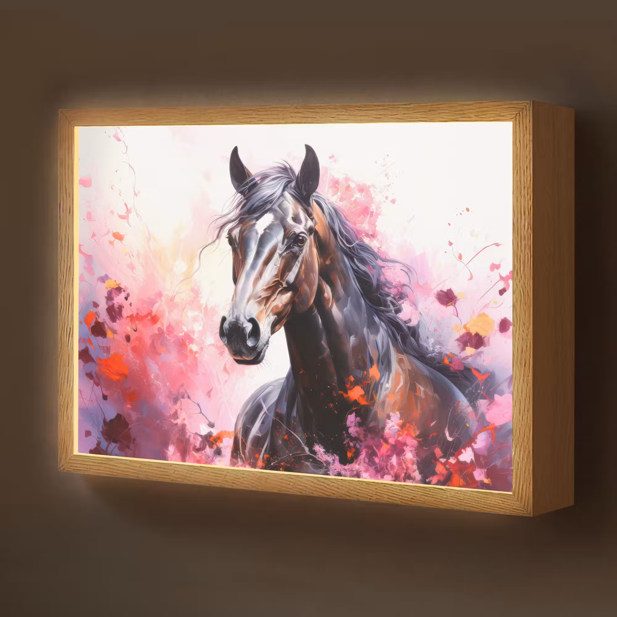 Lightbox - Wandlamp kinderkamer - Paard - Dieren - Meisje - Roze