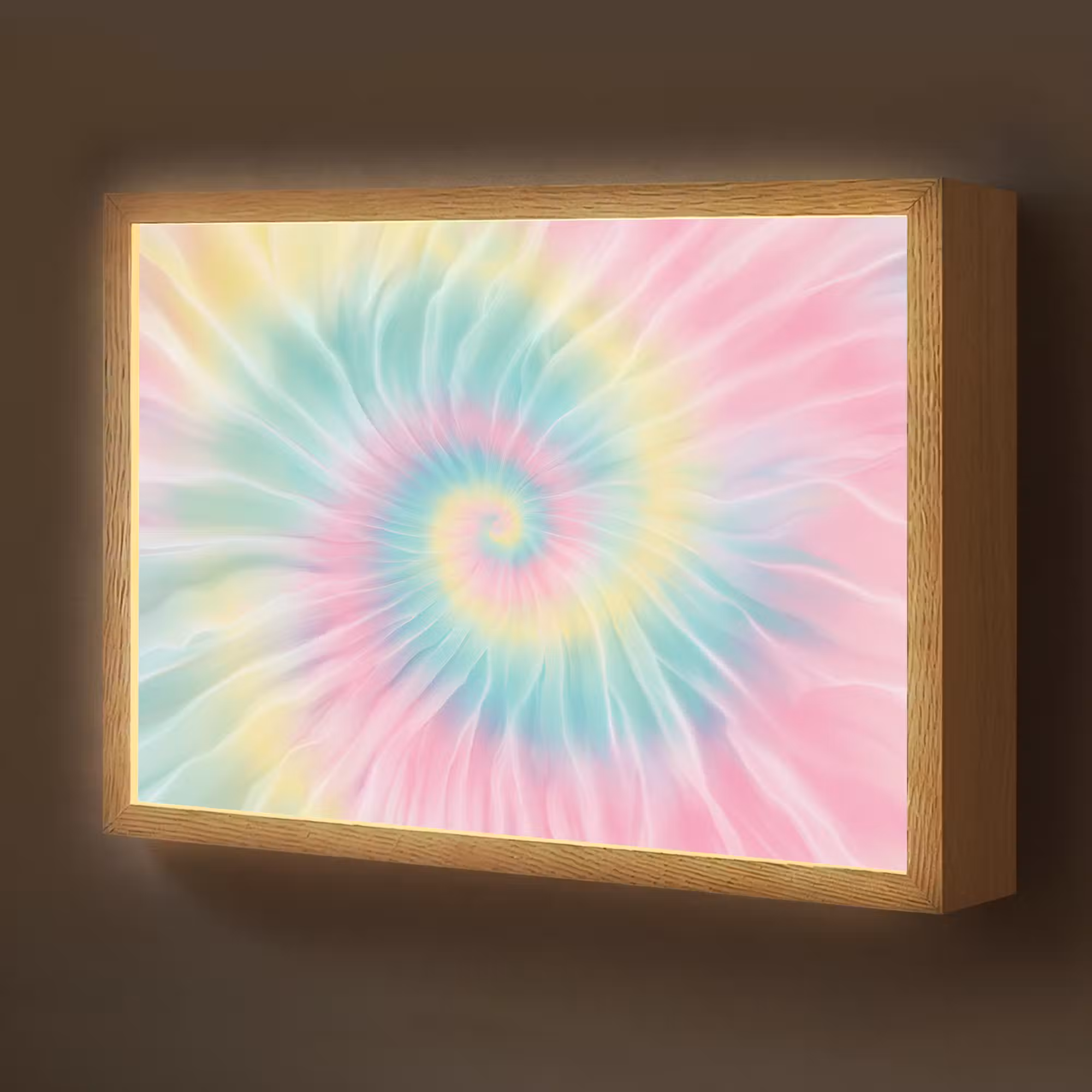 Lightbox - Wandlamp kinderkamer - Pasteltinten - Tie dye - Roze