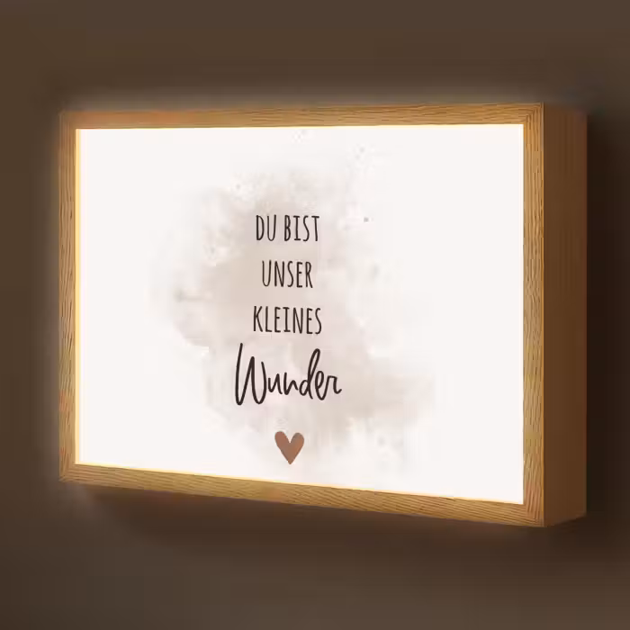 Lightbox - Wandlamp kinderkamer - Quote - Wonder - Beige - Wit - Hart