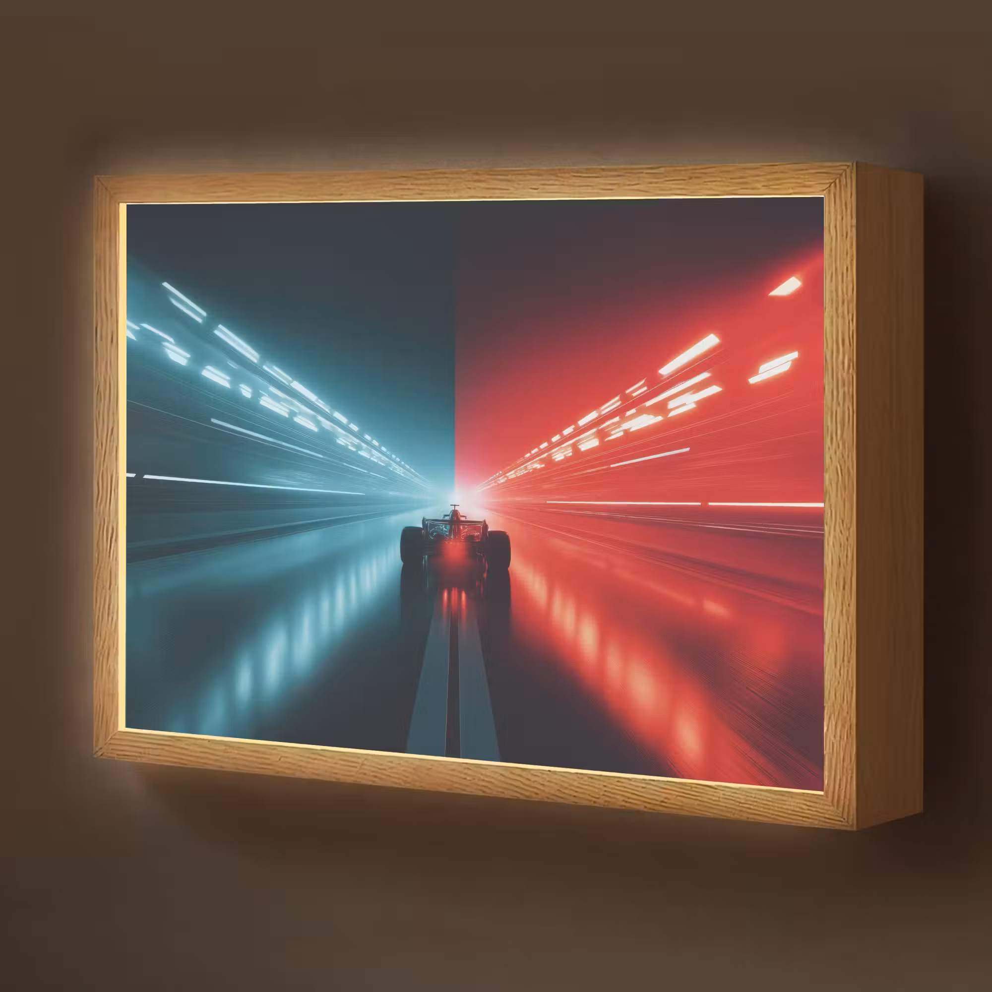 Lightbox - Wandlamp kinderkamer - Raceauto - Rood - Blauw - Snelheid