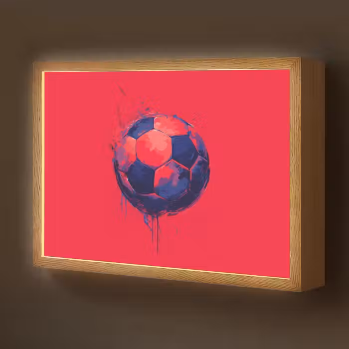 Lightbox - Wandlamp kinderkamer - Rood - Voetbal - Abstract - Verfspatten