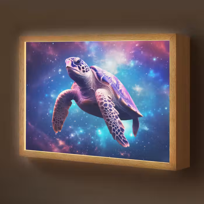 Lightbox - Wandlamp kinderkamer - Schildpad - Dier - Galaxy - Ruimte
