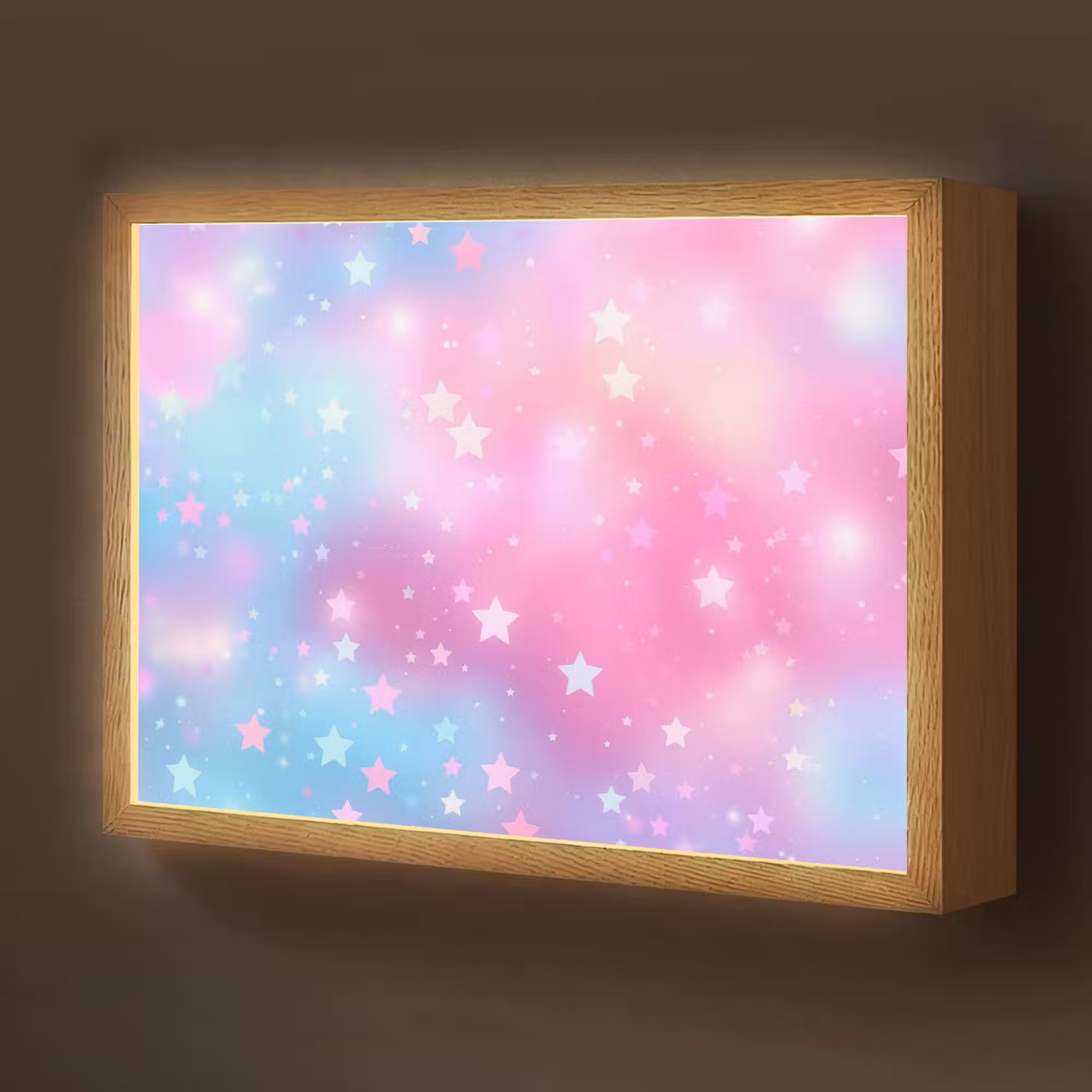 Lightbox - Wandlamp kinderkamer - Sterren - Roze - Blauw