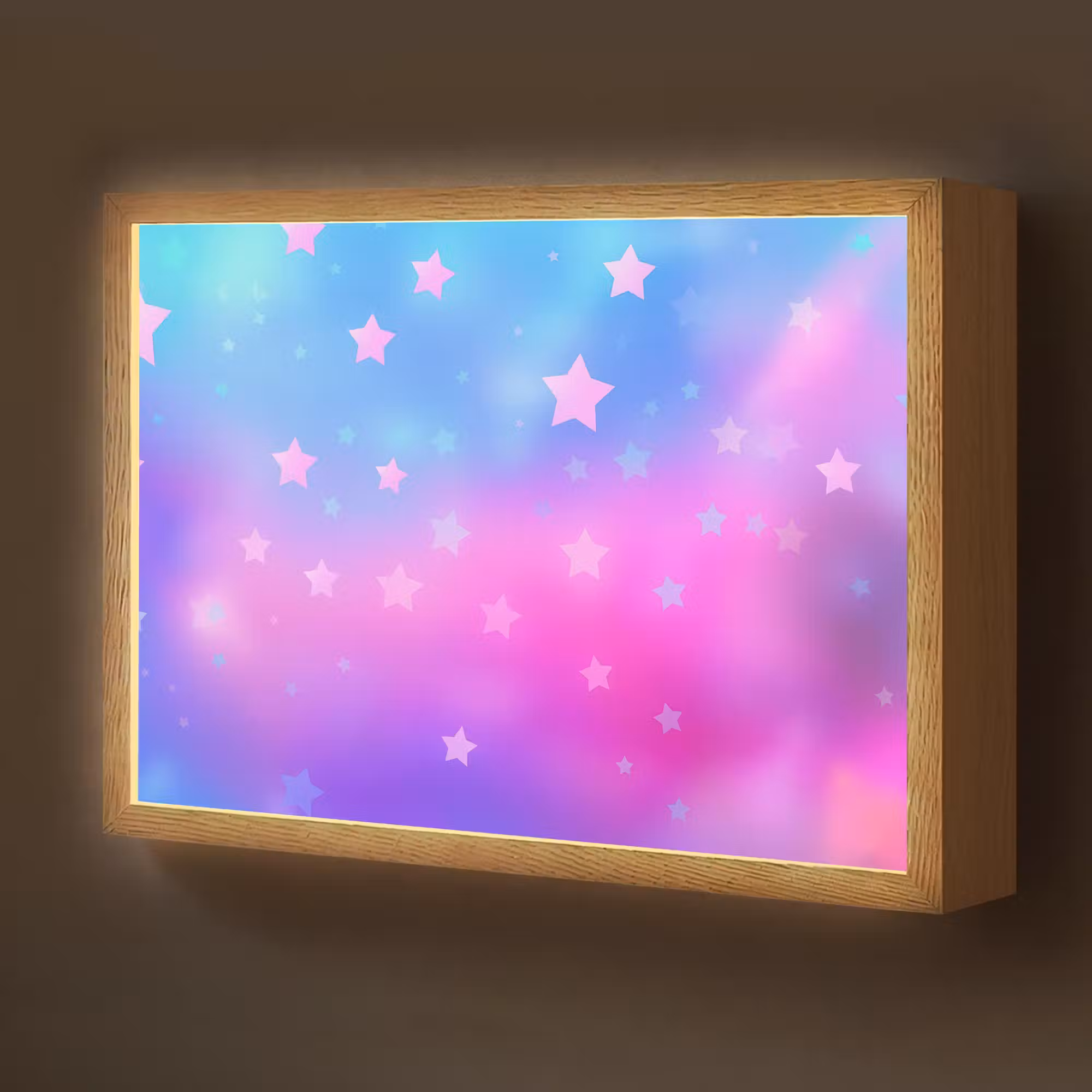 Lightbox - Wandlamp kinderkamer - Sterren - Roze - Blauw