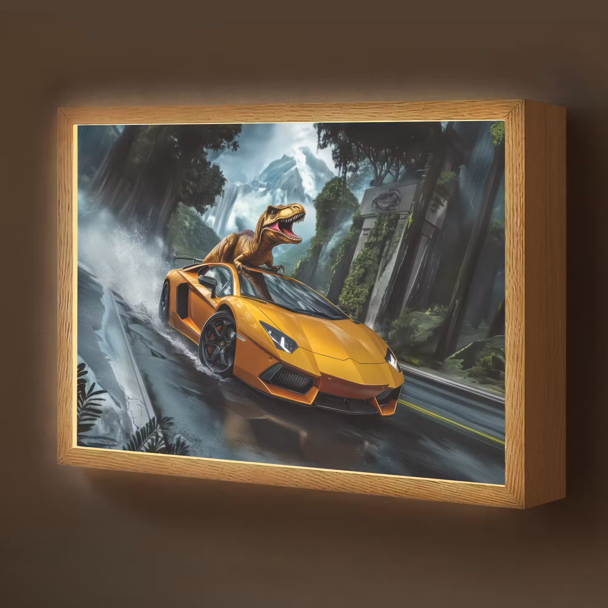 Lightbox - Wandlamp kinderkamer - T-Rex - Auto - Regenwoud