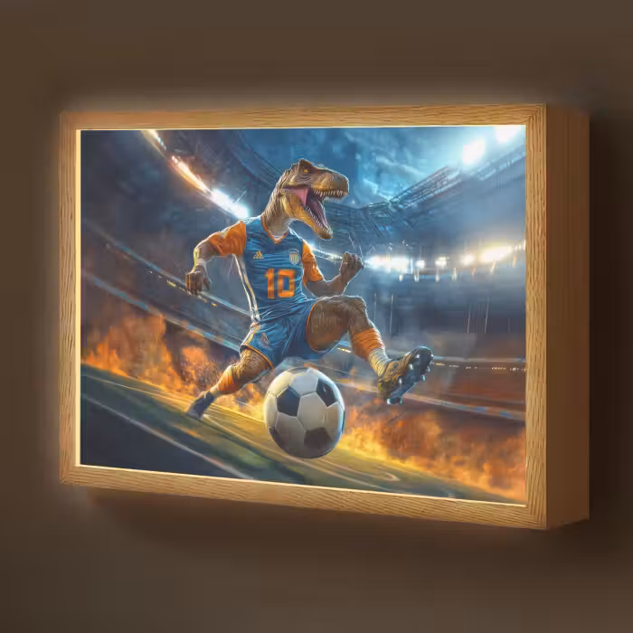 Lightbox - Wandlamp kinderkamer - T-Rex - Voetbal - Stadion