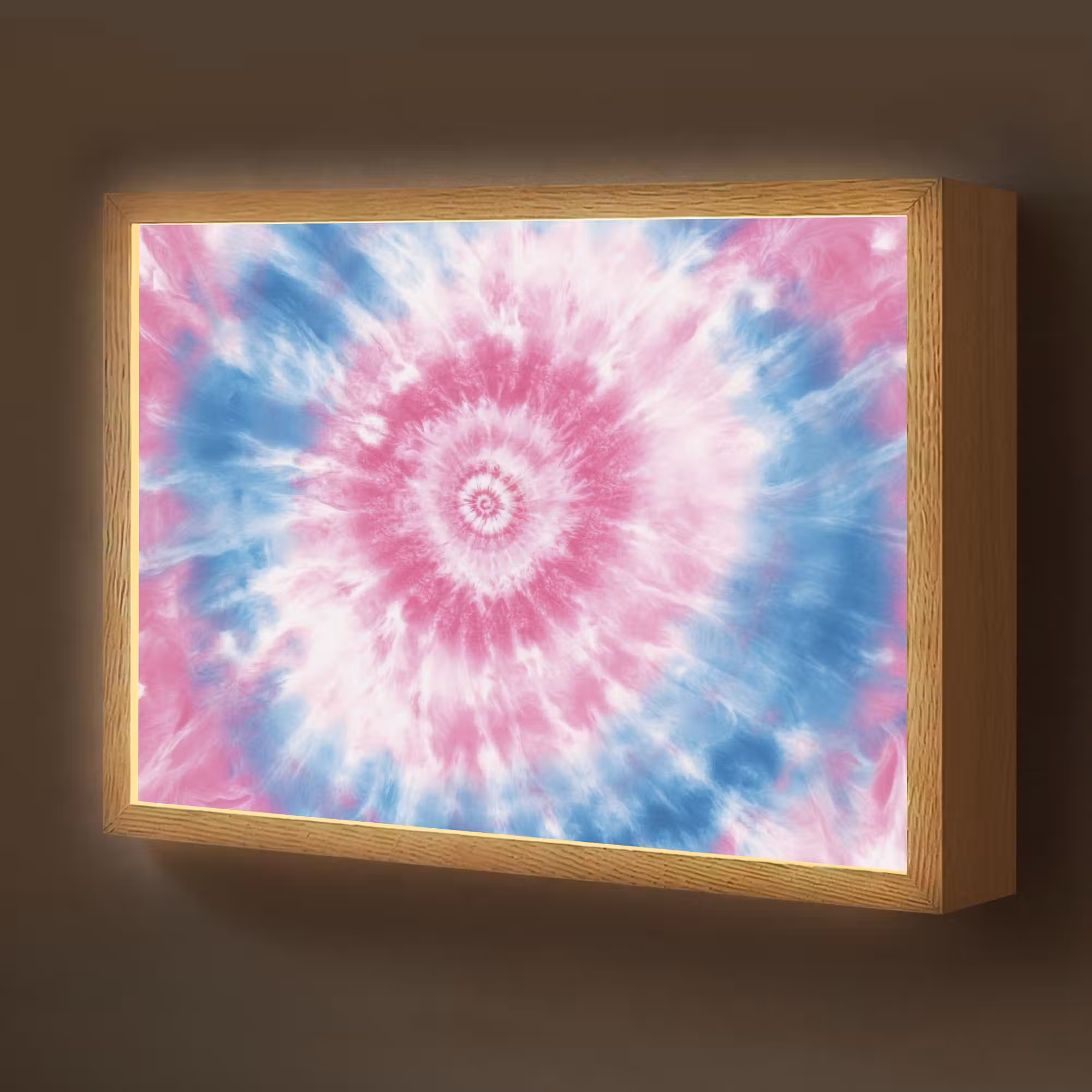 Lightbox - Wandlamp kinderkamer - Tie-dye - Roze - Patroon