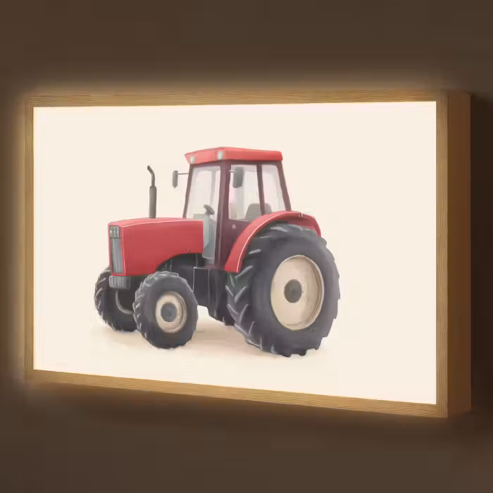 Lightbox - Wandlamp kinderkamer - Trekker - Minimalistisch - Illustratie - Rood