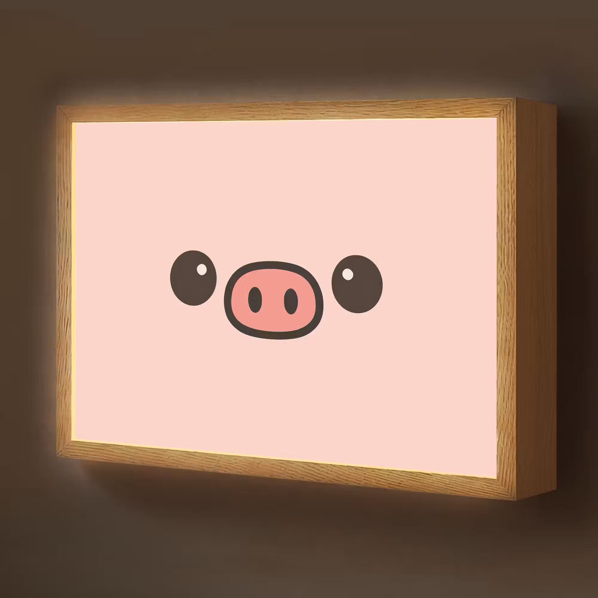 Lightbox - Wandlamp kinderkamer - Varken - Roze - Minimalistisch