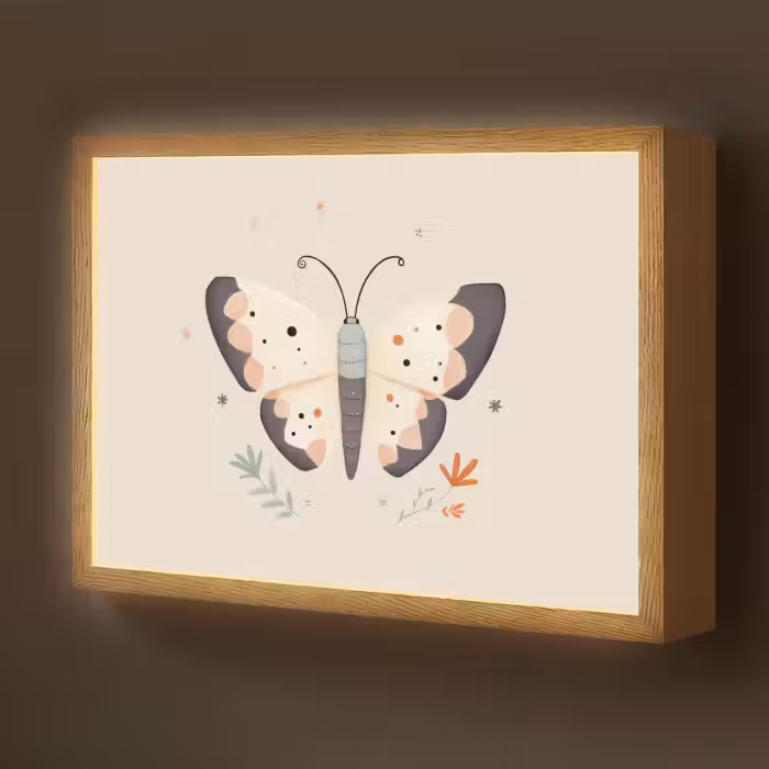 Lightbox - Wandlamp kinderkamer - Vlinder - Minimalistisch - Pastel