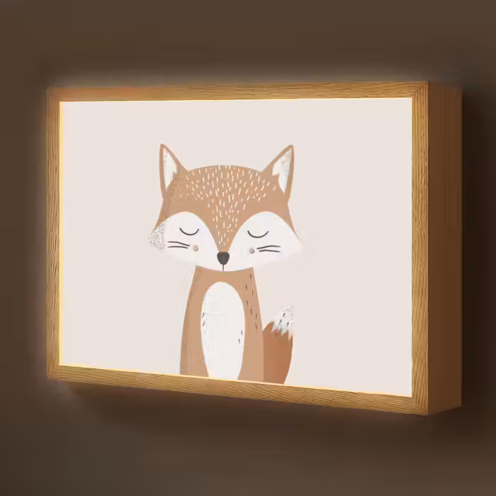 Lightbox - Wandlamp kinderkamer - Vos - Dier - Bosdieren