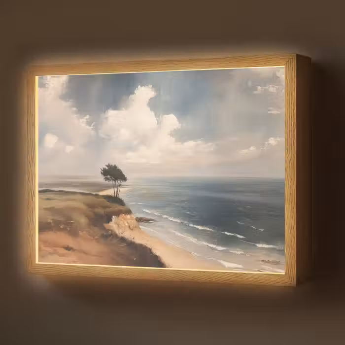 Lightbox - Wandlamp - Klif - Zee - Boom