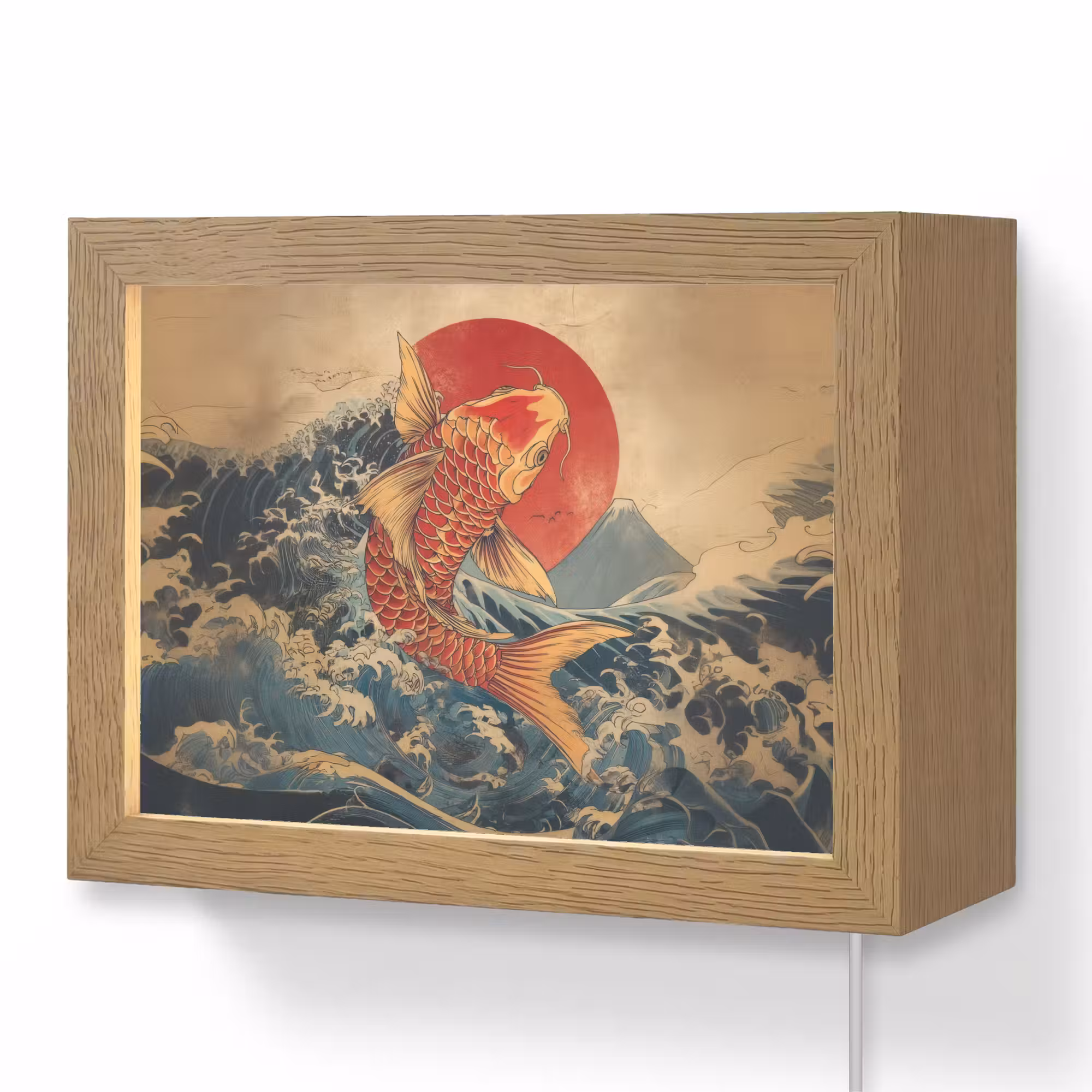 Lightbox - Wandlamp - Koi - Zee - Golven - Zon
