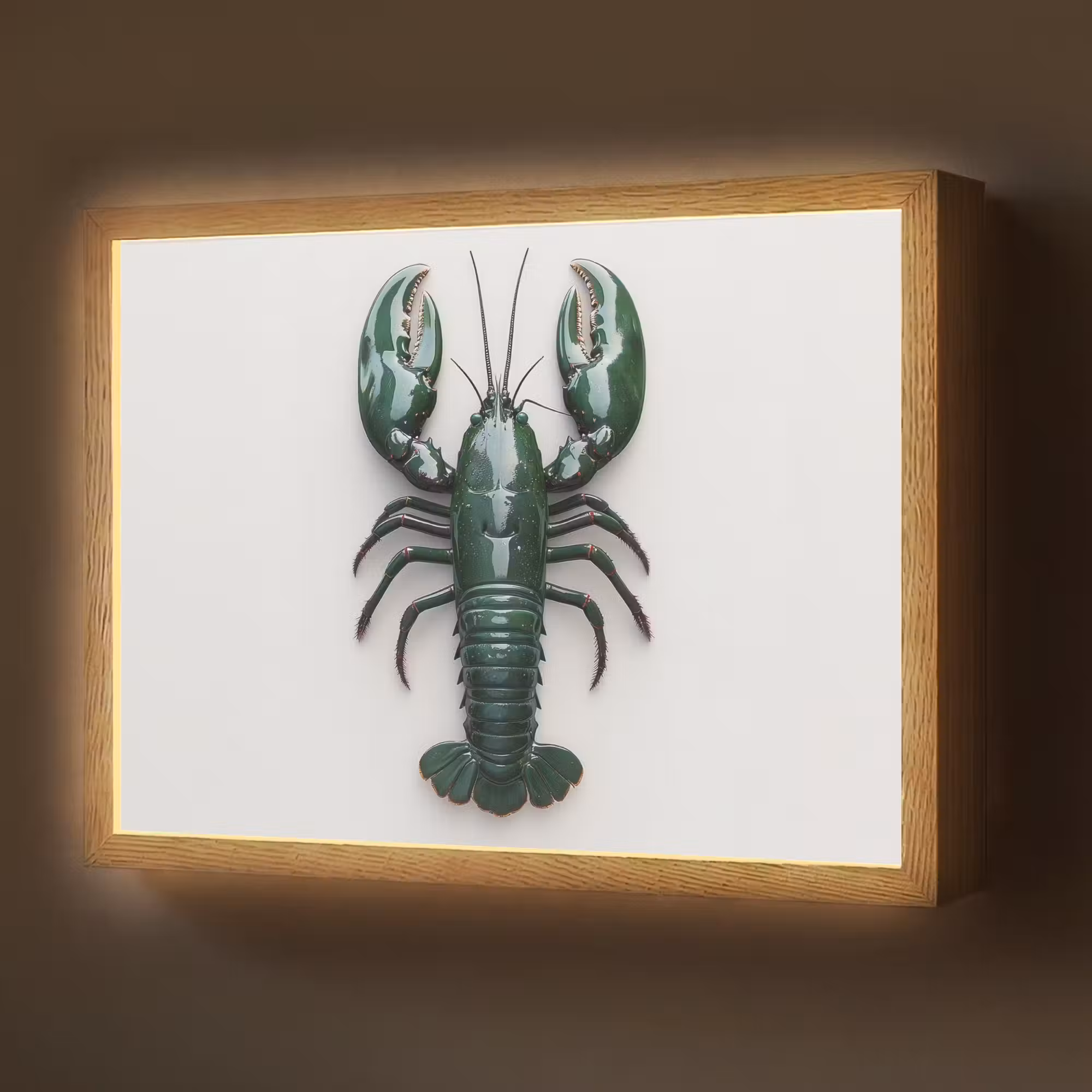 Lightbox - Wandlamp - Kreeft - Glossier - Groen - Wit