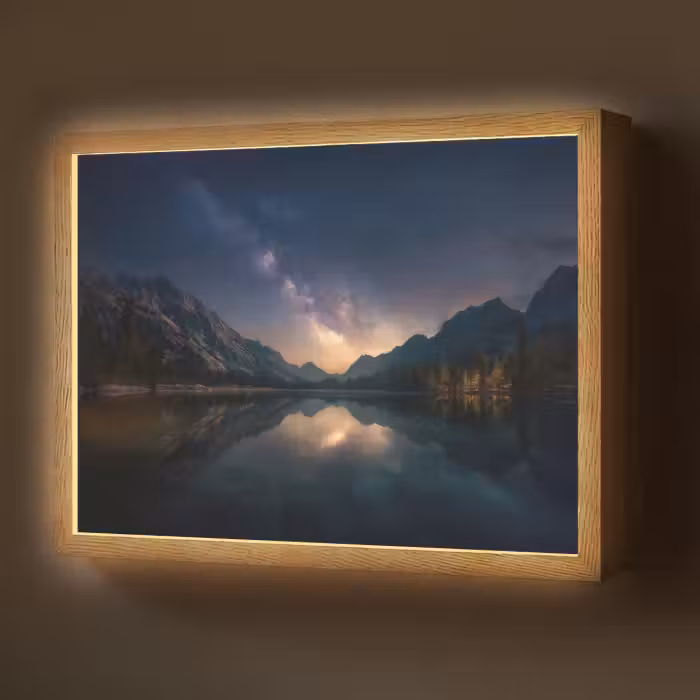 Lightbox - Wandlamp - Kristalhelder meer - Bergen - Bergen