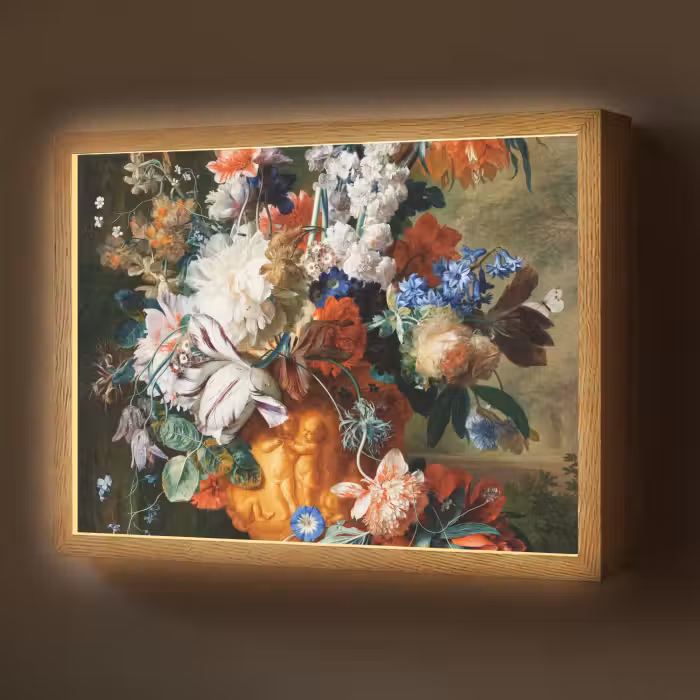 Lightbox - Wandlamp - Kunst - Oude meesters - Boeket bloemen in een urn
