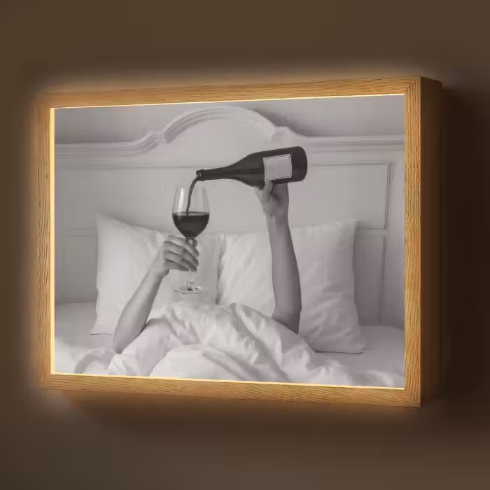 Lightbox - Wandlamp - Lakens - Armen - Wijn - Glas