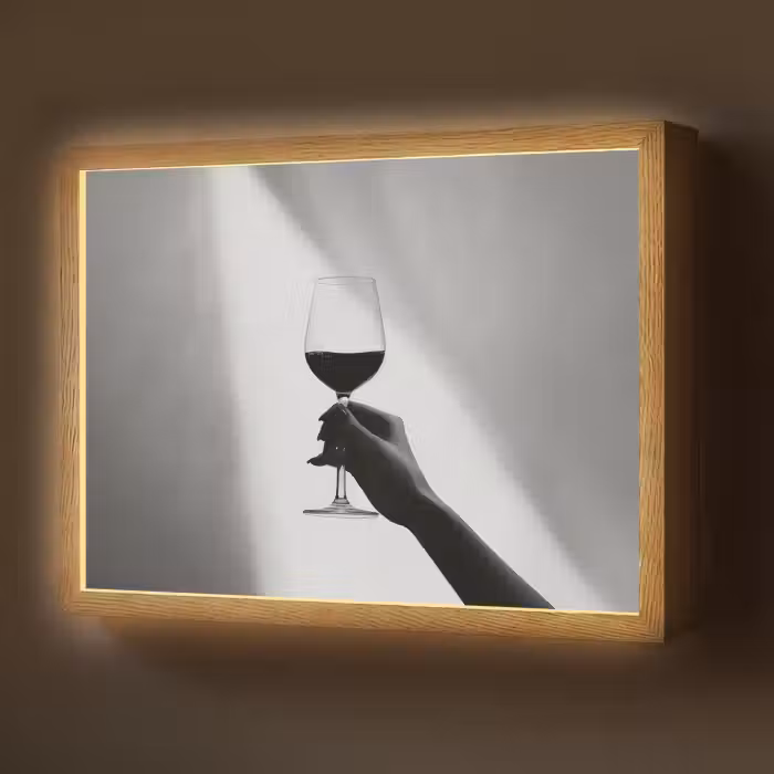 Lightbox - Wandlamp - Lichtinval - Wijn - Rood - Glas