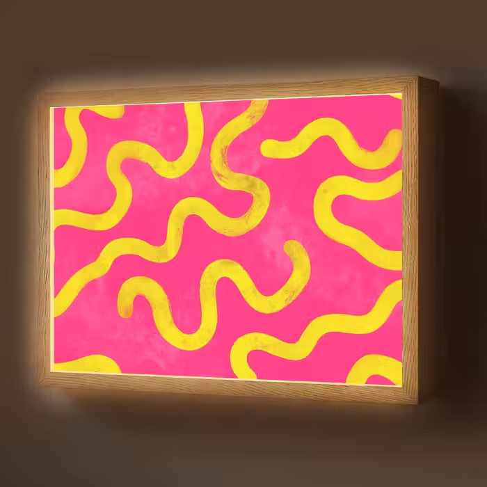 Lightbox - Wandlamp - Lijn - Geel - Abstract