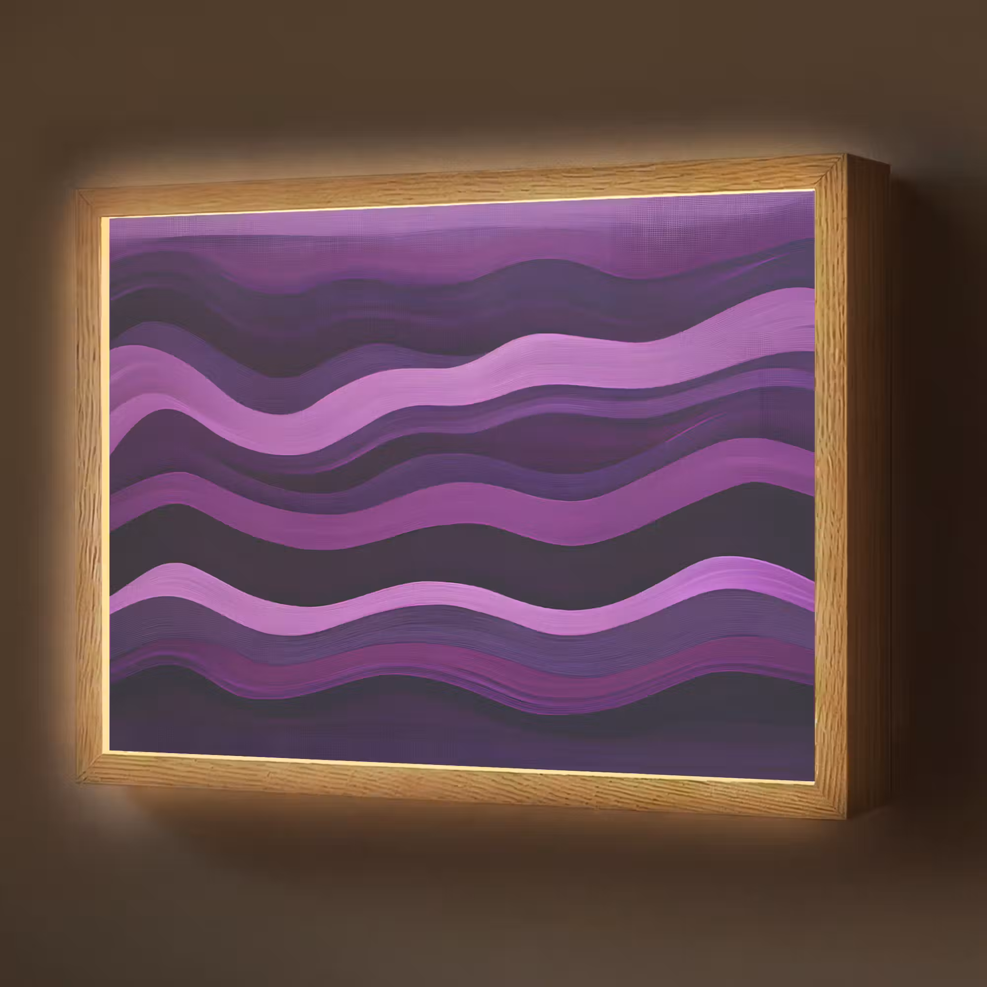 Lightbox - Wandlamp - Lijnen - Golven - Paars - Abstract