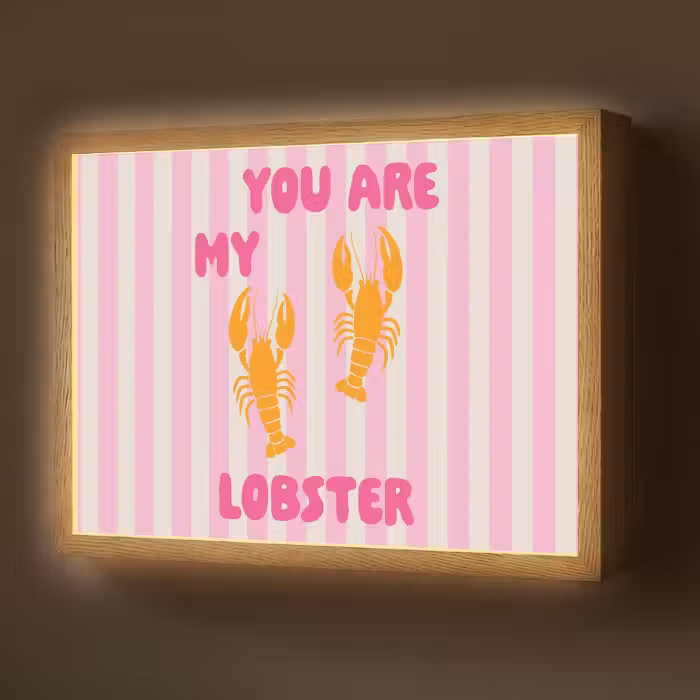 Lightbox - Wandlamp - Lobster - Love - Valentijn