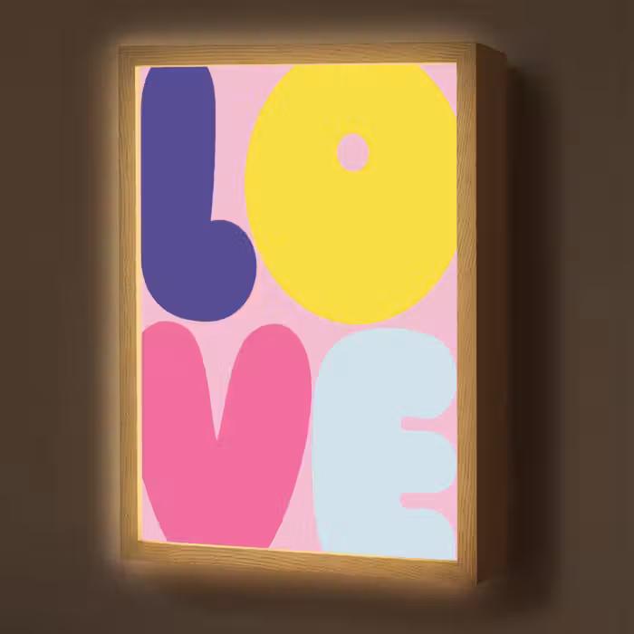 Lightbox - Wandlamp - Love - Valentijn - Kleurrijk