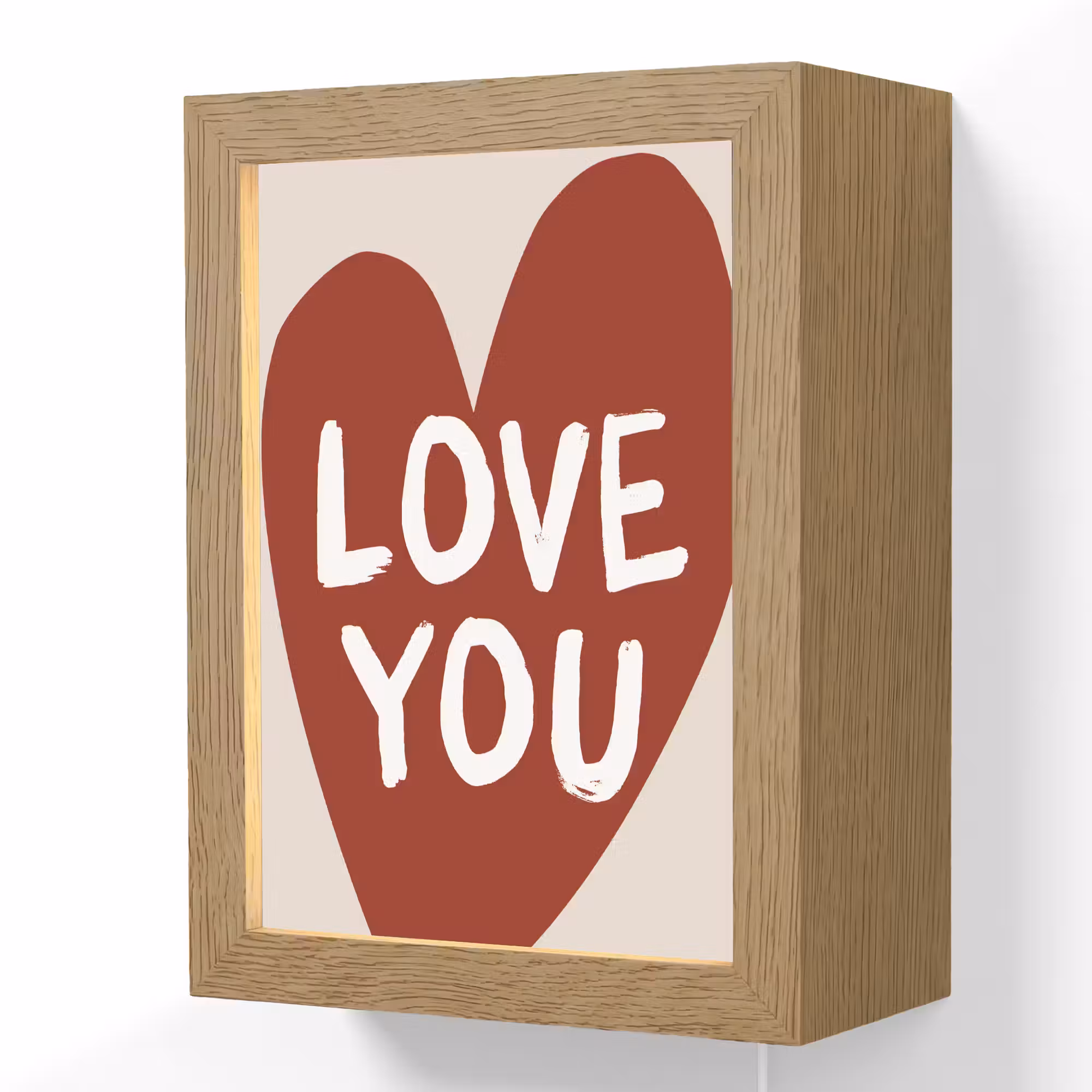 Lightbox - Wandlamp - Loveyou - Hart - Rood