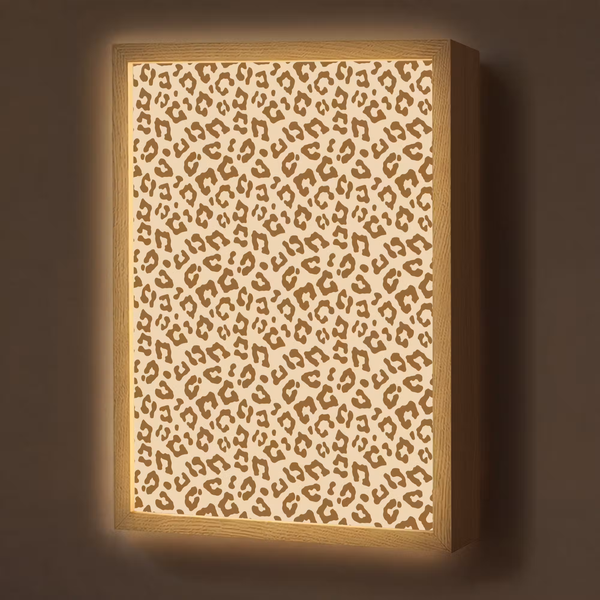 Lightbox - Wandlamp - Luipaard - Bruin - Patroon