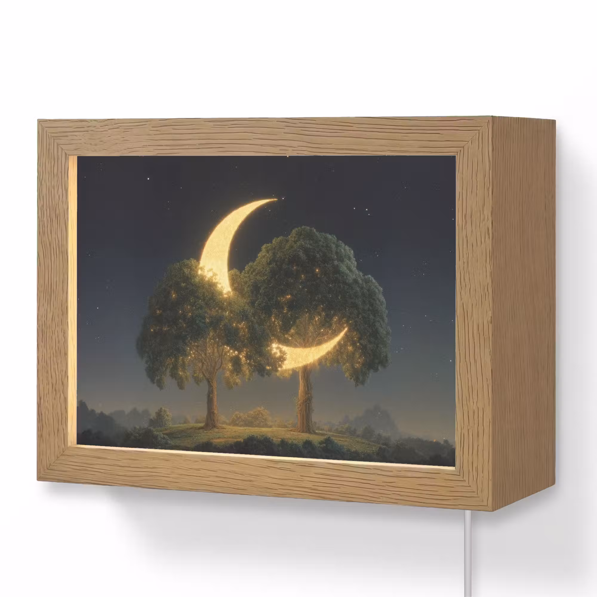 Lightbox - Wandlamp - Maan - Bomen - Rust