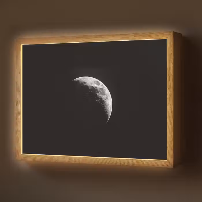 Lightbox - Wandlamp - Maan - Hemel - Zwart - Schaduw
