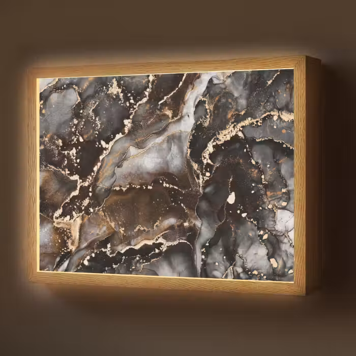 Lightbox - Wandlamp - Marmer - Goud - Glitter - Luxe